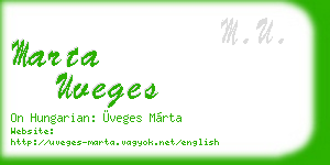 marta uveges business card